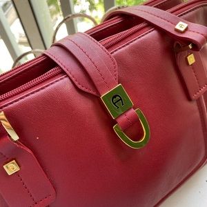 SOLD SOLD SOLD Red Vintage Etienne Aigner tote